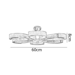 Plafonnier vintage moderne en fer en forme de fleur