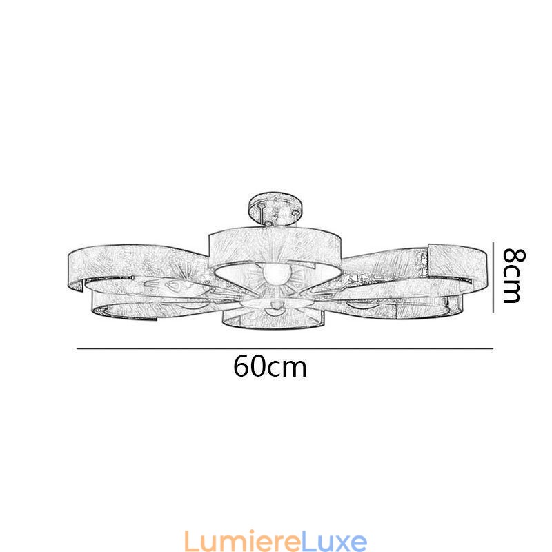 Plafonnier vintage moderne en fer en forme de fleur