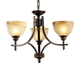 Lustre élégant à 3 lumières à lumière chaude