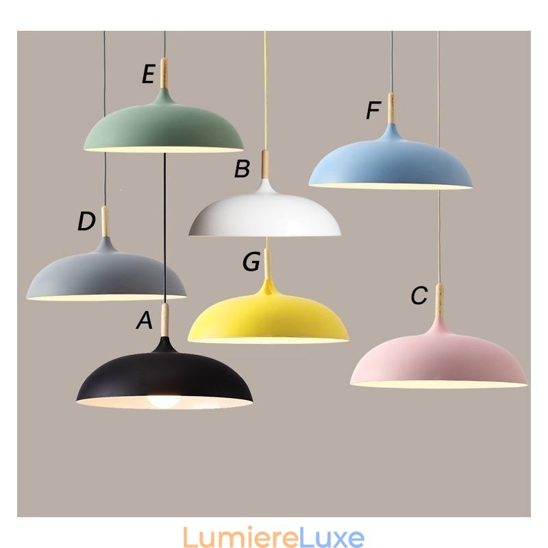 Suspension moderne Lampe suspendue colorée Macaron