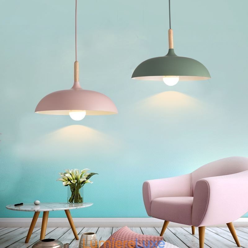Suspension moderne Lampe suspendue colorée Macaron