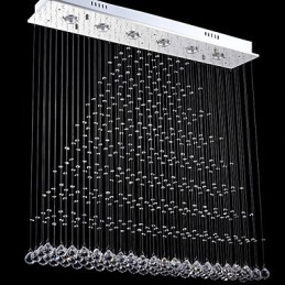 Lustre rectangulaire en cristal, luminaires de plafond, lampes et luminaires