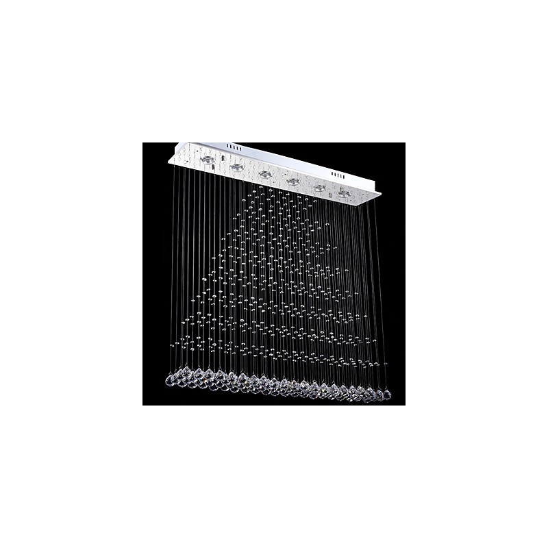 Lustre rectangulaire en cristal, luminaires de plafond, lampes et luminaires