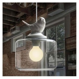 Suspension en verre de style rétro Petit oiseau Éclairage décoratif