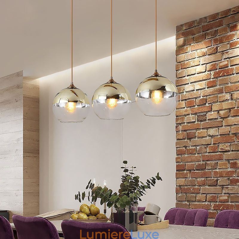 Suspension globe créative en fer et verre, éclairage décoratif