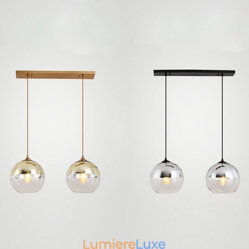 Suspension globe créative en fer et verre, éclairage décoratif