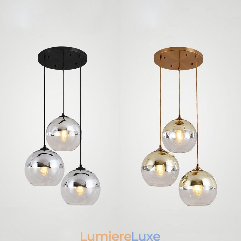 Suspension globe créative en fer et verre, éclairage décoratif