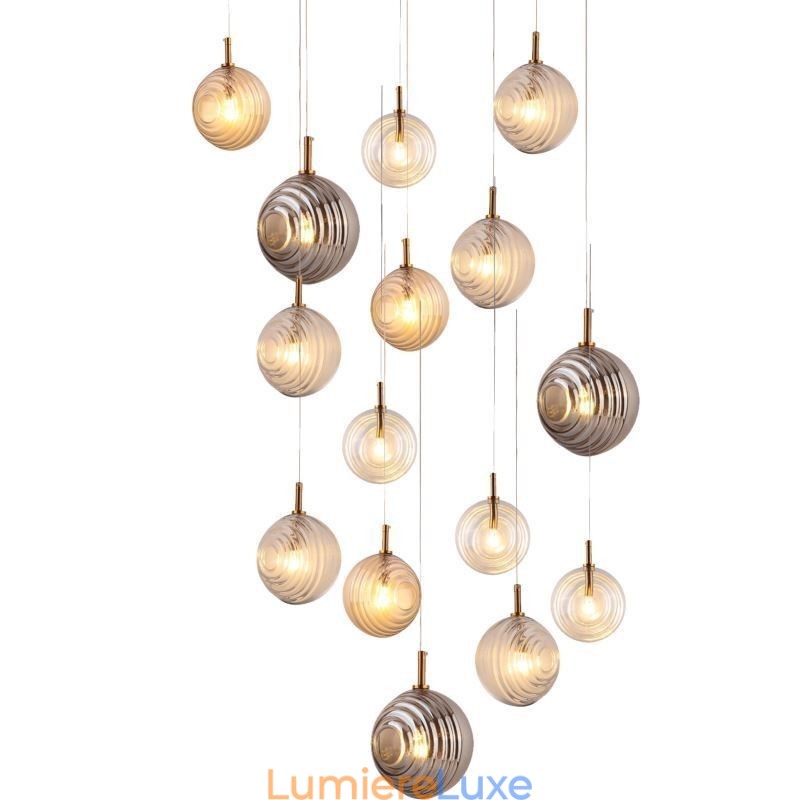 Suspension en verre créative et décorative en forme de globe en verre pour loft