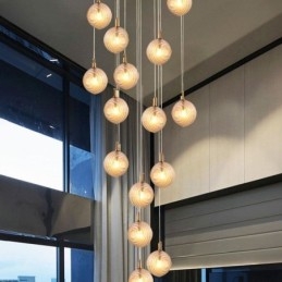 Suspension en verre créative et décorative en forme de globe en verre pour loft