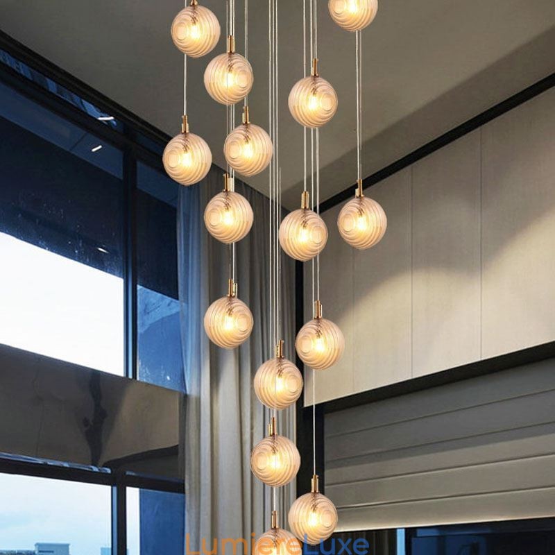 Suspension en verre créative et décorative en forme de globe en verre pour loft