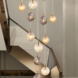 Suspension en verre créative et décorative en forme de globe en verre pour loft