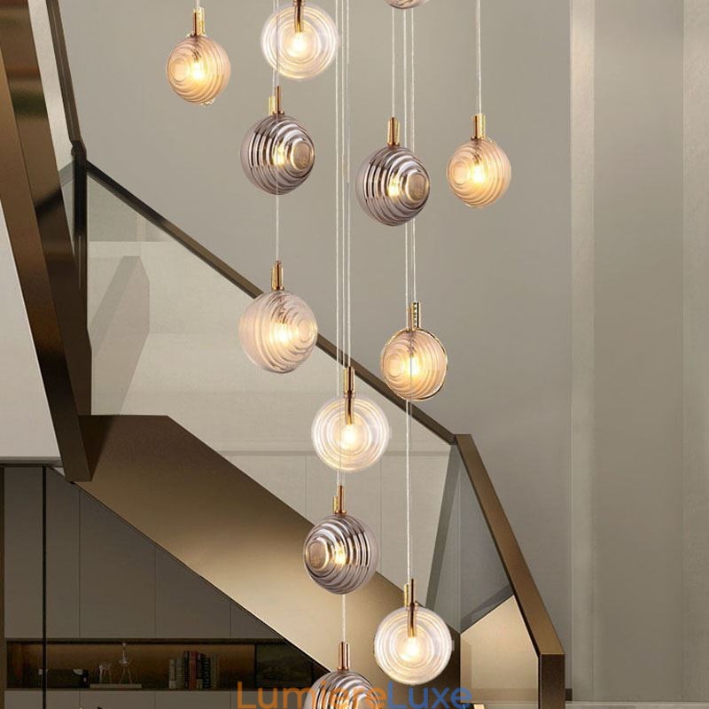Suspension en verre créative et décorative en forme de globe en verre pour loft