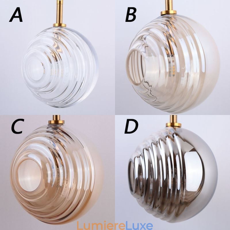 Suspension en verre créative et décorative en forme de globe en verre pour loft