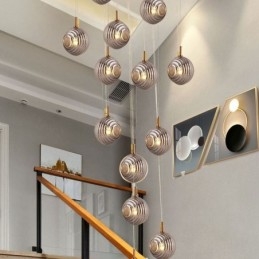 Suspension en verre créative et décorative en forme de globe en verre pour loft
