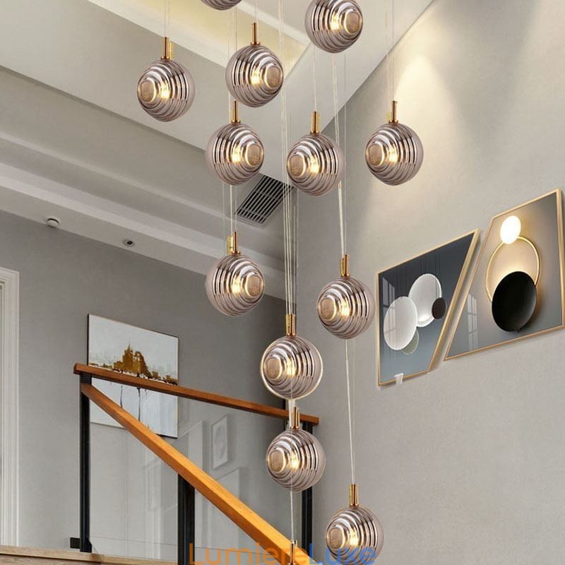 Suspension en verre créative et décorative en forme de globe en verre pour loft