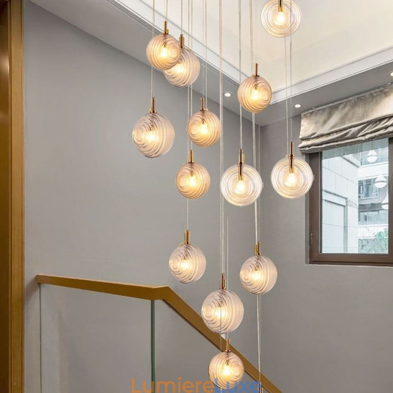 Suspension en verre créative et décorative en forme de globe en verre pour loft