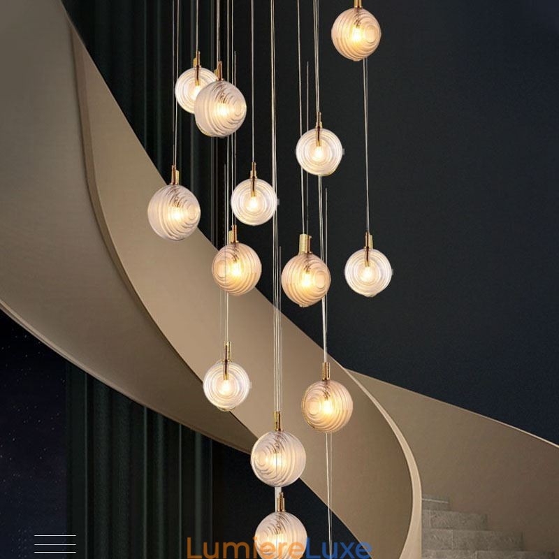 Suspension en verre créative et décorative en forme de globe en verre pour loft