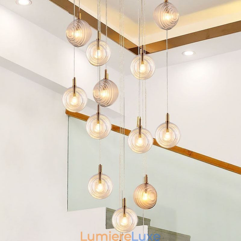 Suspension en verre créative et décorative en forme de globe en verre pour loft