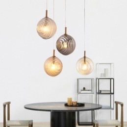 Suspension en verre créative et décorative en forme de globe en verre pour loft