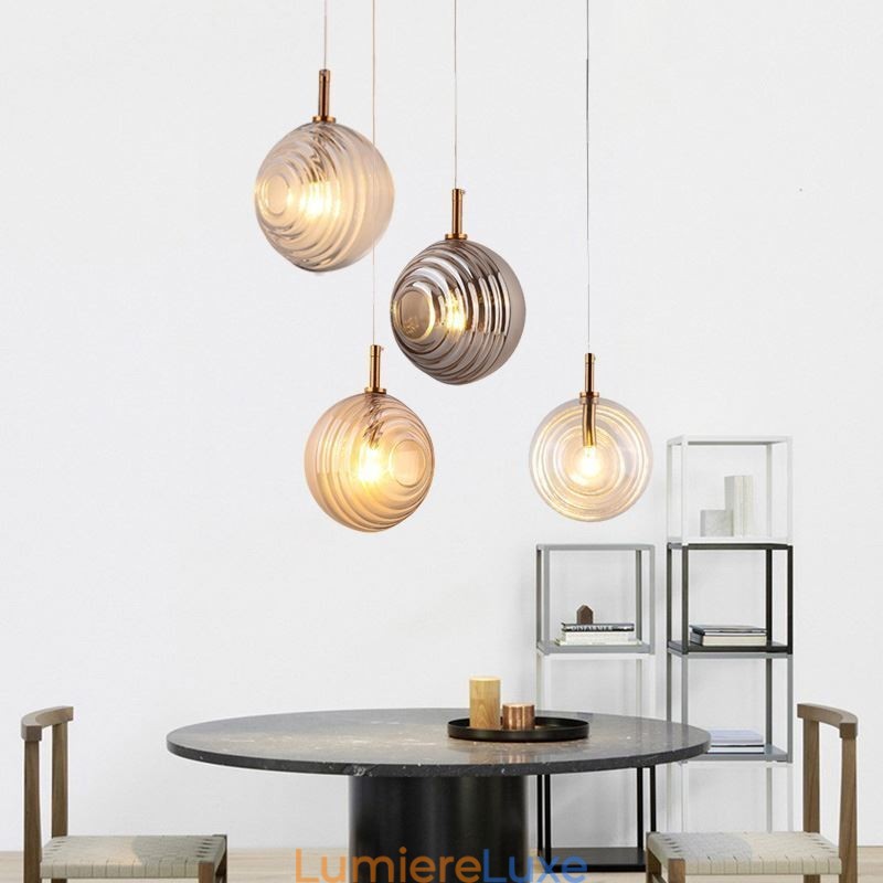 Suspension en verre créative et décorative en forme de globe en verre pour loft