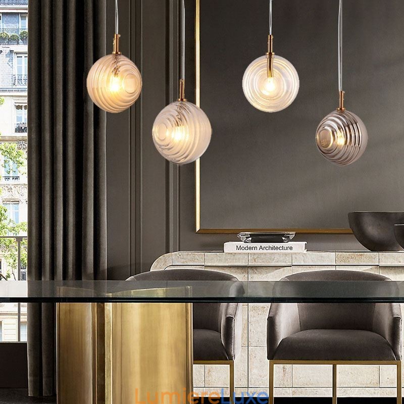 Suspension en verre créative et décorative en forme de globe en verre pour loft