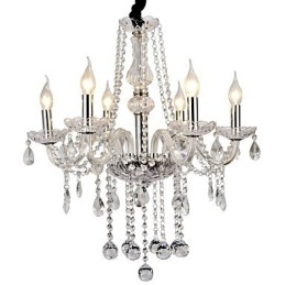 Lustre moderne contemporain en métal galvanisé et cristal