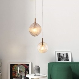 Suspension en verre créative et décorative en forme de globe en verre pour loft