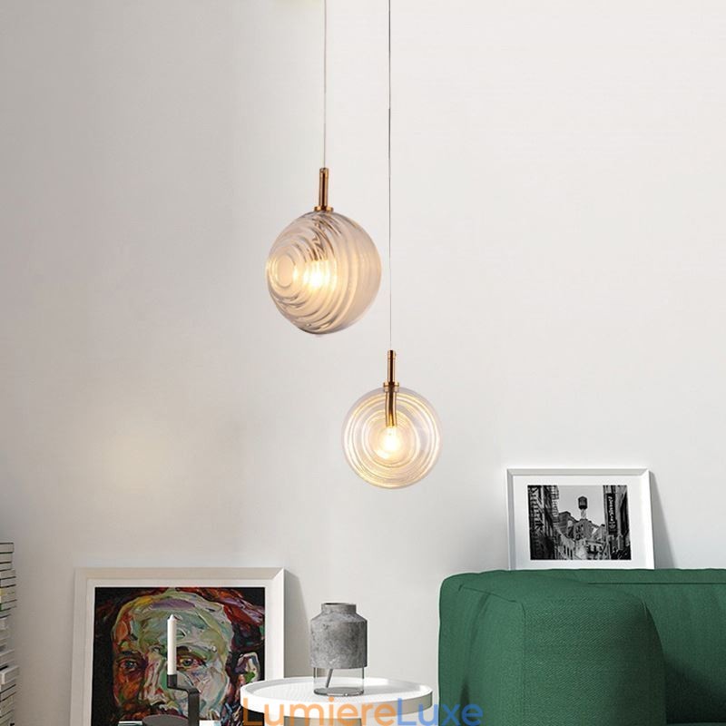 Suspension en verre créative et décorative en forme de globe en verre pour loft