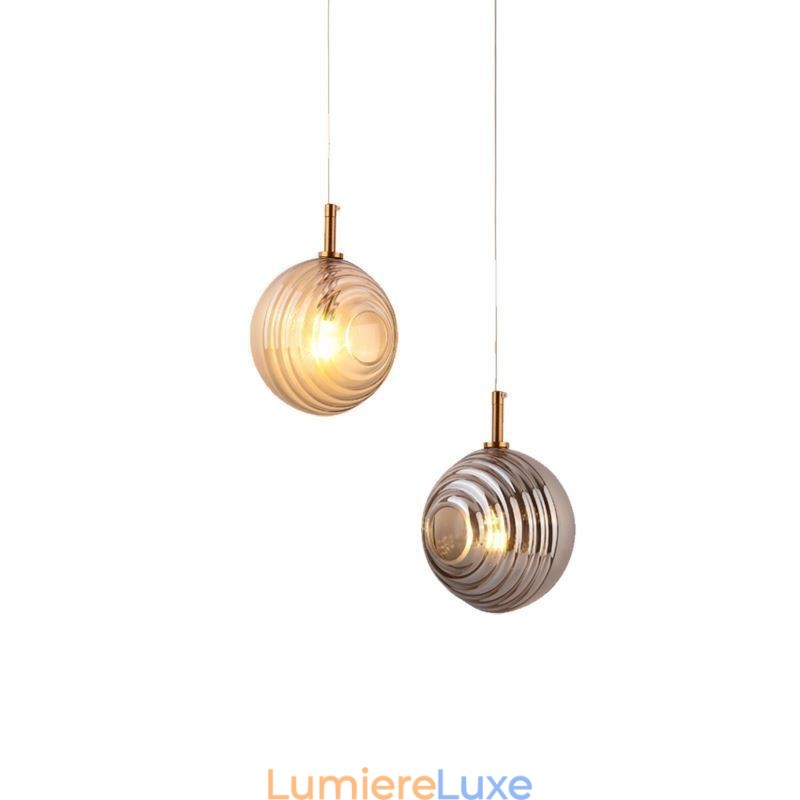 Suspension en verre créative et décorative en forme de globe en verre pour loft