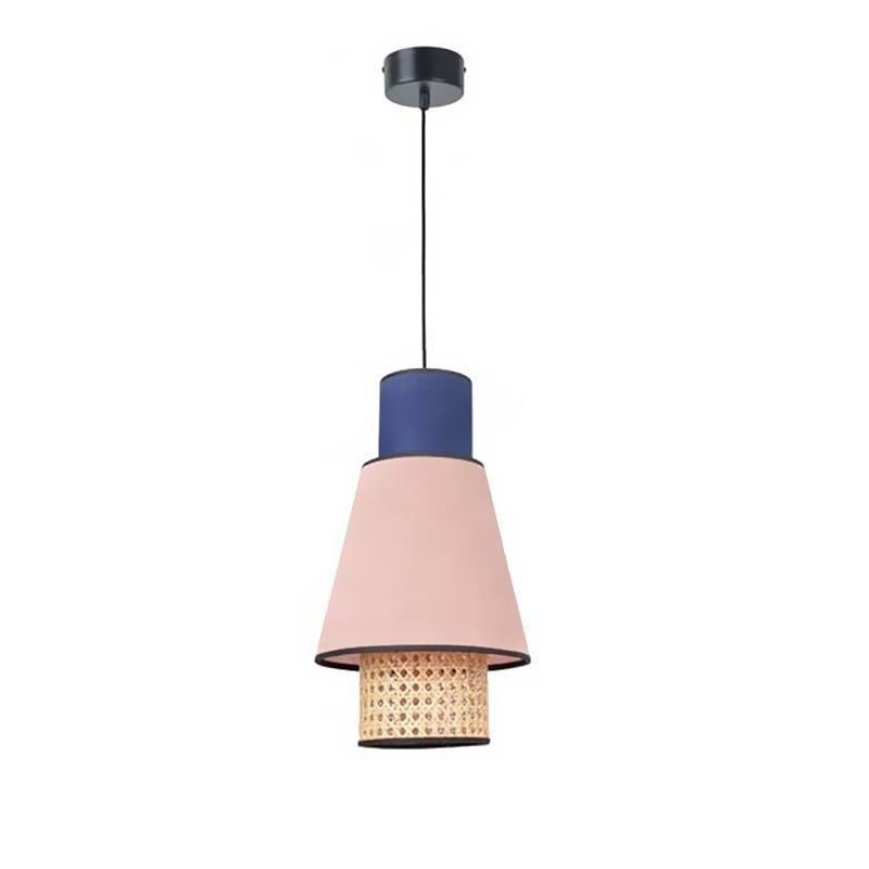 Lampe suspendue à 1 abat-jour en bambou tressé
