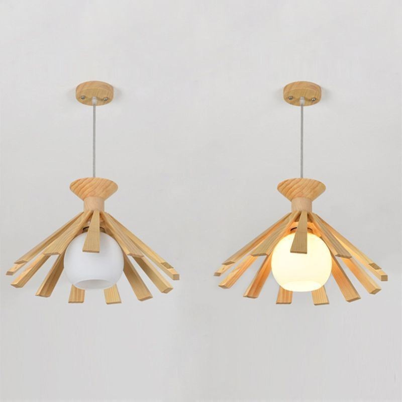 Luminaire suspendu en bois de style simple