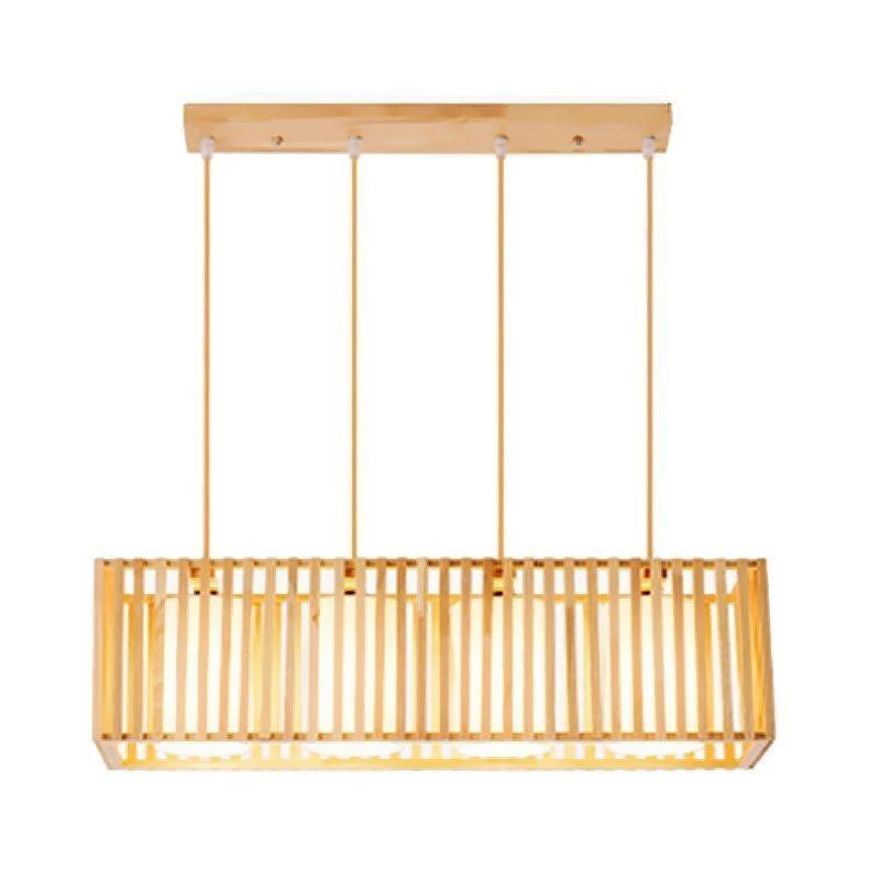 Suspension cage en bois minimaliste