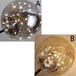 Suspension haricot magique style nordique boule de verre gypsophile