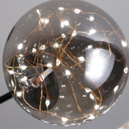 Suspension haricot magique style nordique boule de verre gypsophile