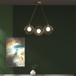 Luminaire suspendu moderne en forme de globe en verre, luminaire minimaliste