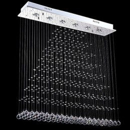 Lustre rectangulaire en cristal, luminaires de plafond, lampes et luminaires