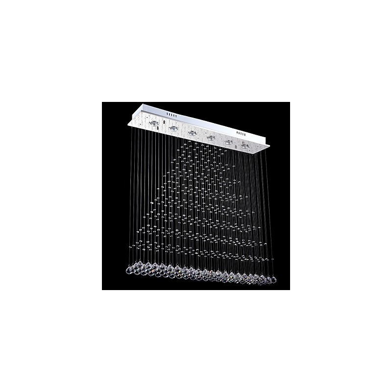 Lustre rectangulaire en cristal, luminaires de plafond, lampes et luminaires