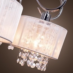 Lustre moderne contemporain en cristal et métal chromé