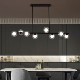 Lustre globe en verre de type horizontal