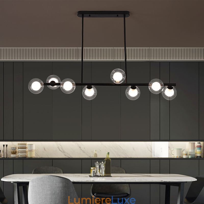 Lustre globe en verre de type horizontal