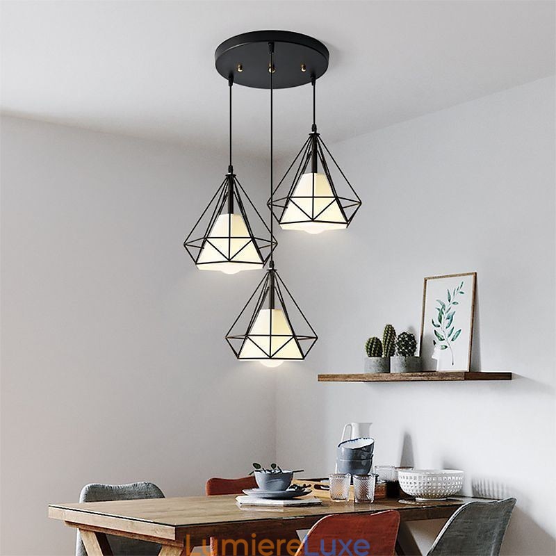 Suspension en forme de diamant, luminaire décoratif minimaliste moderne