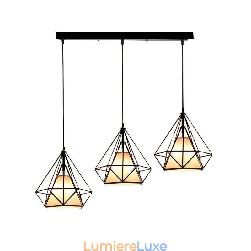 Suspension en forme de diamant, luminaire décoratif minimaliste moderne