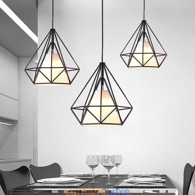 Suspension en forme de diamant, luminaire décoratif minimaliste moderne