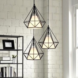 Suspension en forme de diamant, luminaire décoratif minimaliste moderne