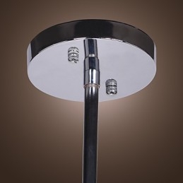 Lustre moderne contemporain en cristal et métal chromé
