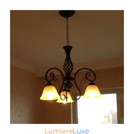 Lustre en métal peint style rustique Lodge Lustre en métal peint style rustique Lodge
