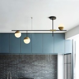 Lustre boule de verre plafonnier