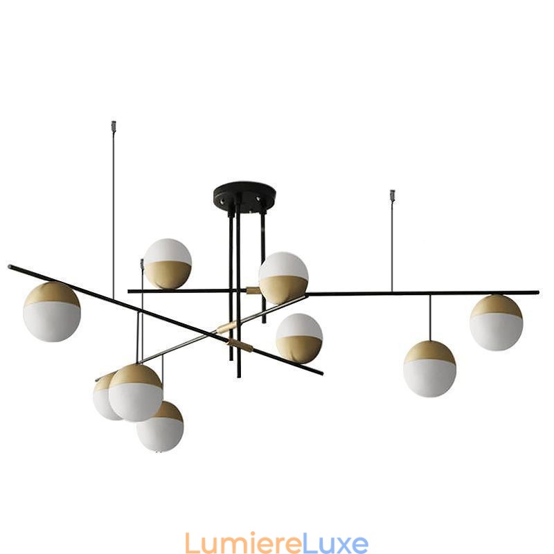 Lustre boule de verre plafonnier