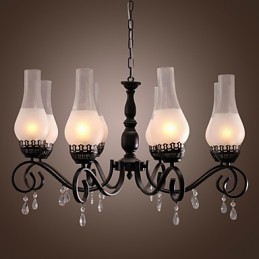 Lustre traditionnel de style bougie classique peint