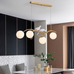 Suspension branche minimaliste moderne 4 lampes décoratives